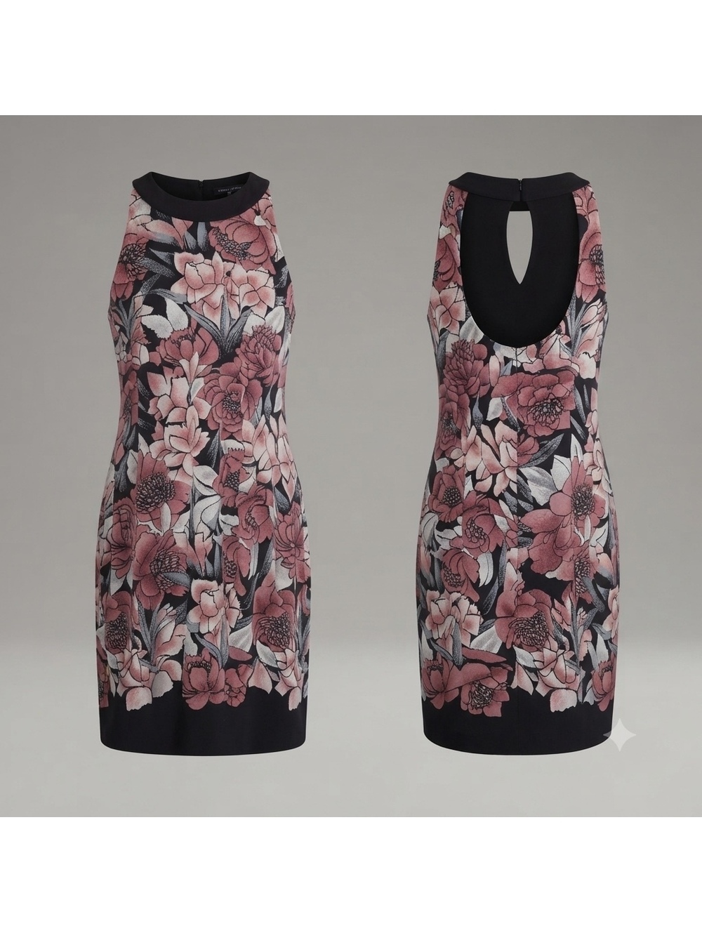 White House Black Market floral sheath dress L. Cottagecore, boho Mediterranean